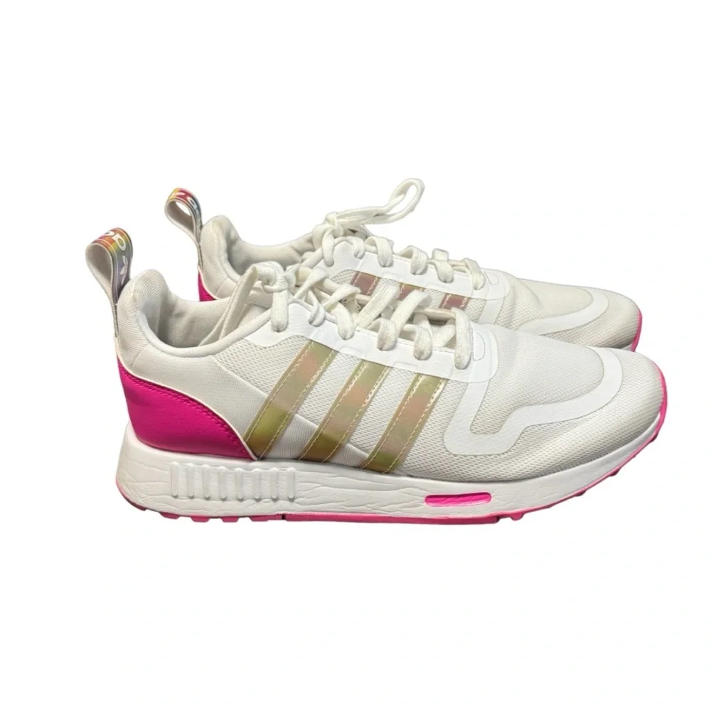 Adidas Multix Women’s a casual Athletic Shoes White, Pink, Iridescent Size 7